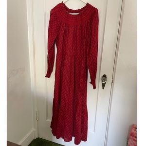 Universal Thread Goods Burgundy Prairie Tiered Maxi Dress NWT
